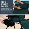imageBest Choice Products Set of 2 Extra Wide Adjustable Steel Mesh Zero Gravity Lounge Chair Recliners wPillows and Cup Holder Trays  Peacock Blue StripesForest Green