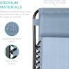 imageBest Choice Products Set of 2 Extra Wide Adjustable Steel Mesh Zero Gravity Lounge Chair Recliners wPillows and Cup Holder Trays  Peacock Blue StripesDusty Blue