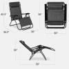 imageBest Choice Products Set of 2 Extra Wide Adjustable Steel Mesh Zero Gravity Lounge Chair Recliners wPillows and Cup Holder Trays  Peacock Blue StripesGrey