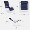 imageBest Choice Products Set of 2 Extra Wide Adjustable Steel Mesh Zero Gravity Lounge Chair Recliners wPillows and Cup Holder Trays  Peacock Blue StripesNavyWhite
