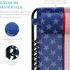 imageBest Choice Products Set of 2 Extra Wide Adjustable Steel Mesh Zero Gravity Lounge Chair Recliners wPillows and Cup Holder Trays  Peacock Blue StripesAmerican Flag