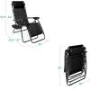 imageBest Choice Products Set of 2 Extra Wide Adjustable Steel Mesh Zero Gravity Lounge Chair Recliners wPillows and Cup Holder Trays  Peacock Blue StripesBlack