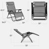 imageBest Choice Products Set of 2 Extra Wide Adjustable Steel Mesh Zero Gravity Lounge Chair Recliners wPillows and Cup Holder Trays  Peacock Blue StripesIce Gray