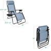 imageBest Choice Products Set of 2 Extra Wide Adjustable Steel Mesh Zero Gravity Lounge Chair Recliners wPillows and Cup Holder Trays  Peacock Blue StripesDusty Blue