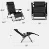 imageBest Choice Products Set of 2 Extra Wide Adjustable Steel Mesh Zero Gravity Lounge Chair Recliners wPillows and Cup Holder Trays  Peacock Blue StripesBlack