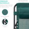 imageBest Choice Products Set of 2 Extra Wide Adjustable Steel Mesh Zero Gravity Lounge Chair Recliners wPillows and Cup Holder Trays  Peacock Blue StripesForest Green