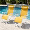 imageBest Choice Products Set of 2 Extra Wide Adjustable Steel Mesh Zero Gravity Lounge Chair Recliners wPillows and Cup Holder Trays  Peacock Blue StripesMarigold StripesWhite