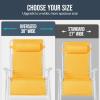 imageBest Choice Products Set of 2 Extra Wide Adjustable Steel Mesh Zero Gravity Lounge Chair Recliners wPillows and Cup Holder Trays  Peacock Blue StripesMarigoldWhite