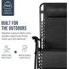imageBest Choice Products Set of 2 Extra Wide Adjustable Steel Mesh Zero Gravity Lounge Chair Recliners wPillows and Cup Holder Trays  Peacock Blue StripesBlack