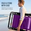 imageBest Choice Products Set of 2 Extra Wide Adjustable Steel Mesh Zero Gravity Lounge Chair Recliners wPillows and Cup Holder Trays  Peacock Blue StripesAmethyst Purple