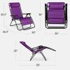 imageBest Choice Products Set of 2 Extra Wide Adjustable Steel Mesh Zero Gravity Lounge Chair Recliners wPillows and Cup Holder Trays  Peacock Blue StripesAmethyst Purple