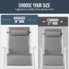 imageBest Choice Products Set of 2 Extra Wide Adjustable Steel Mesh Zero Gravity Lounge Chair Recliners wPillows and Cup Holder Trays  Peacock Blue StripesIce GrayWhite