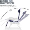 imageBest Choice Products Set of 2 Extra Wide Adjustable Steel Mesh Zero Gravity Lounge Chair Recliners wPillows and Cup Holder Trays  Peacock Blue StripesNavyWhite