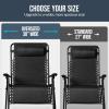 imageBest Choice Products Set of 2 Extra Wide Adjustable Steel Mesh Zero Gravity Lounge Chair Recliners wPillows and Cup Holder Trays  Peacock Blue StripesBlack