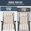 imageBest Choice Products Set of 2 Extra Wide Adjustable Steel Mesh Zero Gravity Lounge Chair Recliners wPillows and Cup Holder Trays  Peacock Blue StripesTan Stripes