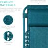 imageBest Choice Products Set of 2 Extra Wide Adjustable Steel Mesh Zero Gravity Lounge Chair Recliners wPillows and Cup Holder Trays  Peacock Blue StripesPeacock