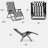 imageBest Choice Products Set of 2 Extra Wide Adjustable Steel Mesh Zero Gravity Lounge Chair Recliners wPillows and Cup Holder Trays  Peacock Blue StripesBlack Stripes