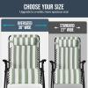 imageBest Choice Products Set of 2 Extra Wide Adjustable Steel Mesh Zero Gravity Lounge Chair Recliners wPillows and Cup Holder Trays  Peacock Blue StripesSage Green Stripes