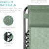 imageBest Choice Products Set of 2 Extra Wide Adjustable Steel Mesh Zero Gravity Lounge Chair Recliners wPillows and Cup Holder Trays  Peacock Blue StripesSage Green