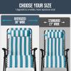 imageBest Choice Products Set of 2 Extra Wide Adjustable Steel Mesh Zero Gravity Lounge Chair Recliners wPillows and Cup Holder Trays  Peacock Blue StripesPeacock Blue Stripes