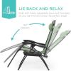 imageBest Choice Products Set of 2 Extra Wide Adjustable Steel Mesh Zero Gravity Lounge Chair Recliners wPillows and Cup Holder Trays  Peacock Blue StripesSage Green
