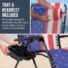 imageBest Choice Products Set of 2 Extra Wide Adjustable Steel Mesh Zero Gravity Lounge Chair Recliners wPillows and Cup Holder Trays  Peacock Blue StripesAmerican Flag