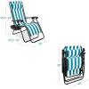 imageBest Choice Products Set of 2 Extra Wide Adjustable Steel Mesh Zero Gravity Lounge Chair Recliners wPillows and Cup Holder Trays  Peacock Blue StripesPeacock Striped
