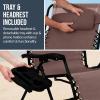 imageBest Choice Products Set of 2 Extra Wide Adjustable Steel Mesh Zero Gravity Lounge Chair Recliners wPillows and Cup Holder Trays  Peacock Blue StripesBrown