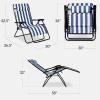 imageBest Choice Products Set of 2 Extra Wide Adjustable Steel Mesh Zero Gravity Lounge Chair Recliners wPillows and Cup Holder Trays  Peacock Blue StripesMediterranean Blue Stripes
