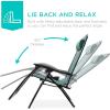 imageBest Choice Products Set of 2 Extra Wide Adjustable Steel Mesh Zero Gravity Lounge Chair Recliners wPillows and Cup Holder Trays  Peacock Blue StripesForest Green