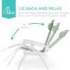 imageBest Choice Products Set of 2 Extra Wide Adjustable Steel Mesh Zero Gravity Lounge Chair Recliners wPillows and Cup Holder Trays  Peacock Blue StripesSage GreenWhite