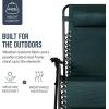 imageBest Choice Products Set of 2 Extra Wide Adjustable Steel Mesh Zero Gravity Lounge Chair Recliners wPillows and Cup Holder Trays  Peacock Blue StripesForest Green