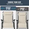 imageBest Choice Products Set of 2 Extra Wide Adjustable Steel Mesh Zero Gravity Lounge Chair Recliners wPillows and Cup Holder Trays  Peacock Blue StripesIvory