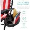 imageBest Choice Products Set of 2 Extra Wide Adjustable Steel Mesh Zero Gravity Lounge Chair Recliners wPillows and Cup Holder Trays  Peacock Blue StripesAmerican Flag
