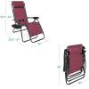 imageBest Choice Products Set of 2 Extra Wide Adjustable Steel Mesh Zero Gravity Lounge Chair Recliners wPillows and Cup Holder Trays  Peacock Blue StripesBurgundy