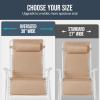 imageBest Choice Products Set of 2 Extra Wide Adjustable Steel Mesh Zero Gravity Lounge Chair Recliners wPillows and Cup Holder Trays  Peacock Blue StripesSandWhite
