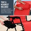 imageBest Choice Products Set of 2 Extra Wide Adjustable Steel Mesh Zero Gravity Lounge Chair Recliners wPillows and Cup Holder Trays  Peacock Blue StripesCrimson Red