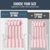 imageBest Choice Products Set of 2 Extra Wide Adjustable Steel Mesh Zero Gravity Lounge Chair Recliners wPillows and Cup Holder Trays  Peacock Blue StripesFlamingo StripesWhite
