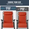 imageBest Choice Products Set of 2 Extra Wide Adjustable Steel Mesh Zero Gravity Lounge Chair Recliners wPillows and Cup Holder Trays  Peacock Blue StripesBurnt Orange
