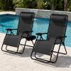 imageBest Choice Products Set of 2 Extra Wide Adjustable Steel Mesh Zero Gravity Lounge Chair Recliners wPillows and Cup Holder Trays  Peacock Blue StripesBlack