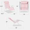 imageBest Choice Products Set of 2 Extra Wide Adjustable Steel Mesh Zero Gravity Lounge Chair Recliners wPillows and Cup Holder Trays  Peacock Blue StripesFlamingo StripesWhite