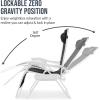 imageBest Choice Products Set of 2 Extra Wide Adjustable Steel Mesh Zero Gravity Lounge Chair Recliners wPillows and Cup Holder Trays  Peacock Blue StripesBlackWhite