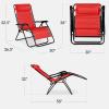 imageBest Choice Products Set of 2 Extra Wide Adjustable Steel Mesh Zero Gravity Lounge Chair Recliners wPillows and Cup Holder Trays  Peacock Blue StripesCrimson Red