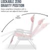 imageBest Choice Products Set of 2 Extra Wide Adjustable Steel Mesh Zero Gravity Lounge Chair Recliners wPillows and Cup Holder Trays  Peacock Blue StripesFlamingo StripesWhite