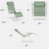 imageBest Choice Products Set of 2 Extra Wide Adjustable Steel Mesh Zero Gravity Lounge Chair Recliners wPillows and Cup Holder Trays  Peacock Blue StripesSage GreenWhite