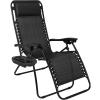 imageBest Choice Products Set of 2 Extra Wide Adjustable Steel Mesh Zero Gravity Lounge Chair Recliners wPillows and Cup Holder Trays  Peacock Blue StripesBlack