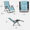 imageBest Choice Products Set of 2 Extra Wide Adjustable Steel Mesh Zero Gravity Lounge Chair Recliners wPillows and Cup Holder Trays  Peacock Blue StripesPeacock Blue Stripes