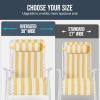 imageBest Choice Products Set of 2 Extra Wide Adjustable Steel Mesh Zero Gravity Lounge Chair Recliners wPillows and Cup Holder Trays  Peacock Blue StripesMarigold StripesWhite