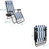 imageBest Choice Products Set of 2 Extra Wide Adjustable Steel Mesh Zero Gravity Lounge Chair Recliners wPillows and Cup Holder Trays  Peacock Blue StripesBlue Striped