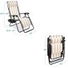 imageBest Choice Products Set of 2 Extra Wide Adjustable Steel Mesh Zero Gravity Lounge Chair Recliners wPillows and Cup Holder Trays  Peacock Blue StripesTan Striped
